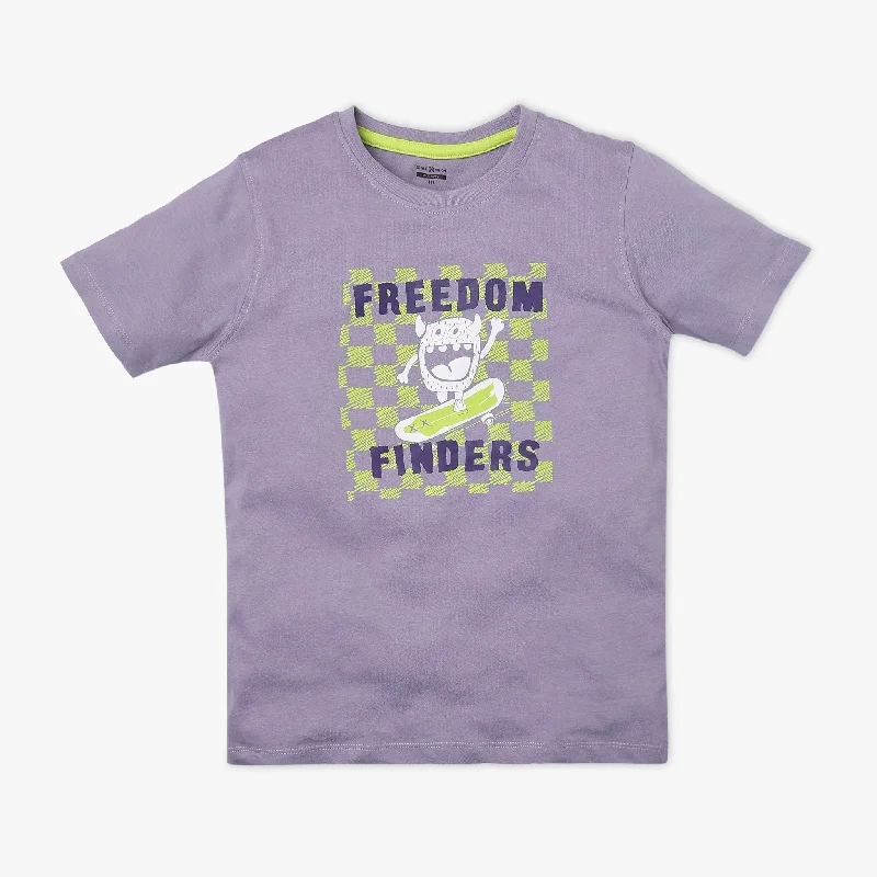 Men's Shirts with Cowl NecksBoy's Regular Fit Printed T-Shirt