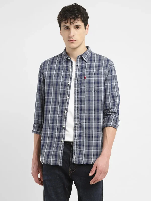Men's Patterned Casual Shirts for Relaxed StylingMen's Checkered Slim Fit Shirt