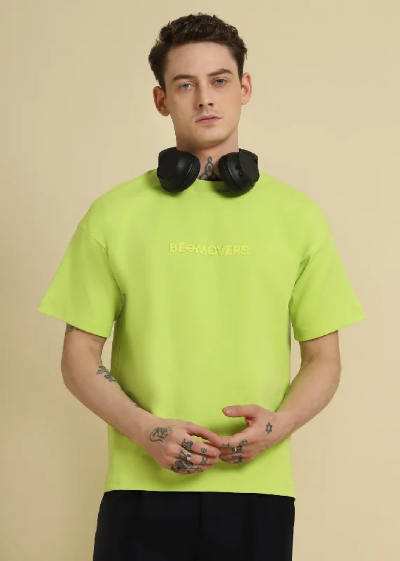 Men's Shirts with High NecksEmboss Luxe Neon Oversized T-shirt