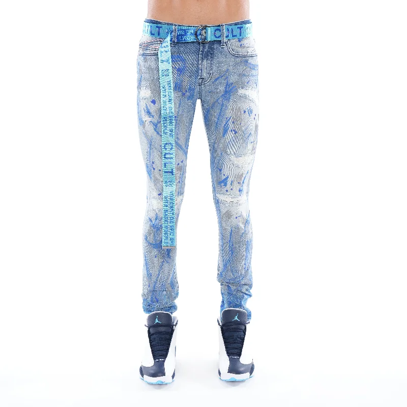 Modern Ripped and Distressed Men's JeansPUNK SUPER SKINNY BELTED STRETCH IN SCRATCH Modern Ripped and Distressed Men's JeansPUNK SUPER SKINNY BELTED STRETCH IN SCRATCH
