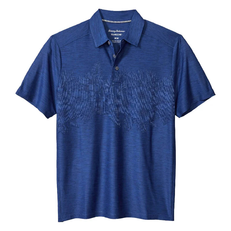 Elegant Men's Dress ShirtsTommy Bahama IslandZone Palm Coast Hibiscus Border Polo Shirt - Kingdom Blue Elegant Men's Dress ShirtsTommy Bahama IslandZone Palm Coast Hibiscus Border Polo Shirt - Kingdom Blue
