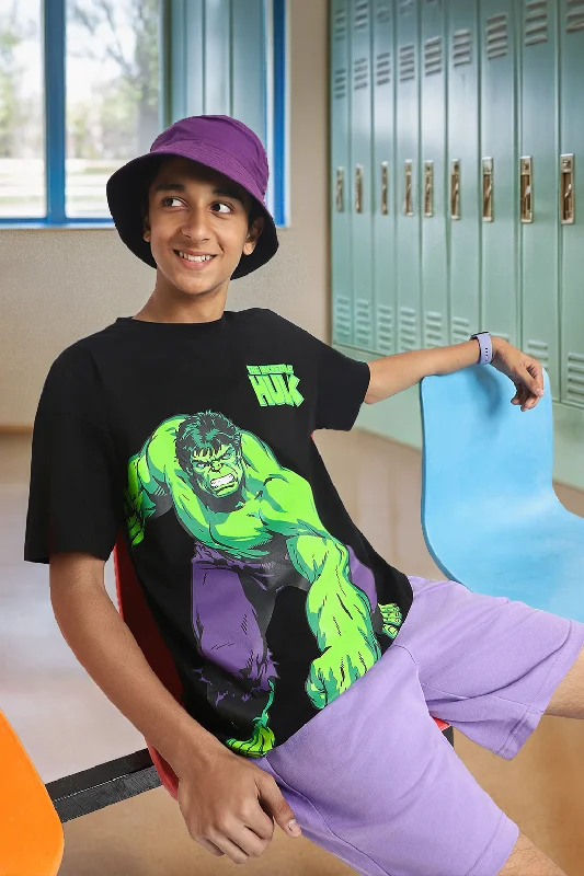 Men's Shirts with Custom MonogramsHulk Black Oversized Graphic Placement Printed Boys T-shirt Men's Shirts with Custom MonogramsHulk Black Oversized Graphic Placement Printed Boys T-shirt