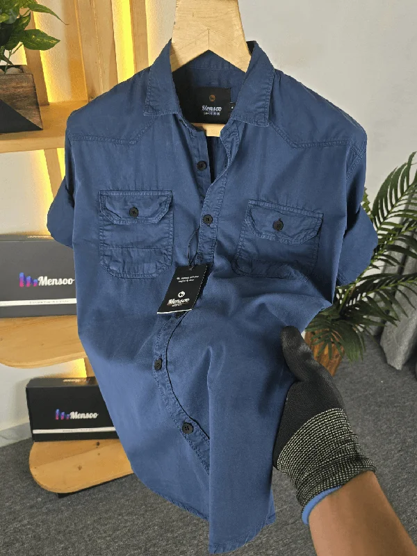 Men's Hunting Shirts for Camouflage and ComfortDouble Pocket Denim Shirt Teal Blue Men's Hunting Shirts for Camouflage and ComfortDouble Pocket Denim Shirt Teal Blue