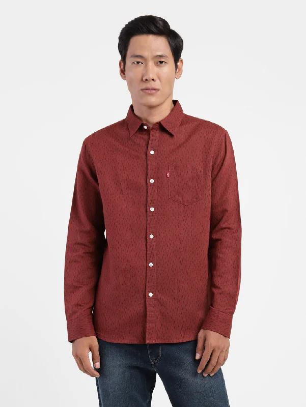Durable Men's Work ShirtsMen's Printed Spread Collar Shirt