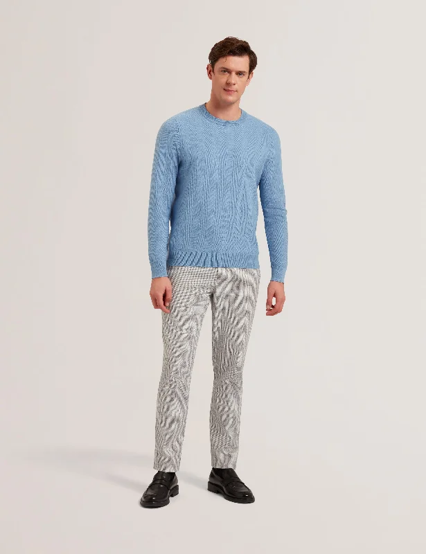 Men's Shirts with Velcro ClosuresJamals Long Sleeve Herringbone Stitch Crew Neck Blue Men's Shirts with Velcro ClosuresJamals Long Sleeve Herringbone Stitch Crew Neck Blue