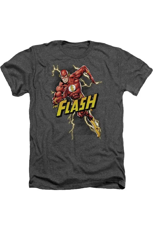 Layered Men's VestsJustice League of America Bolt Run Adult Heather Tee / T-Shirt