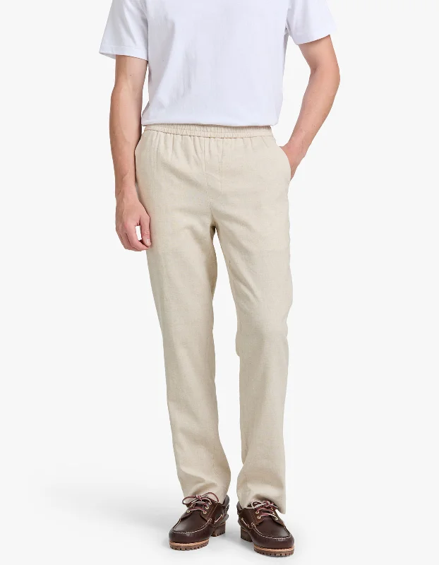 Men's Patterned Pants with Geometric DesignsDavis Linen Pant - Oat