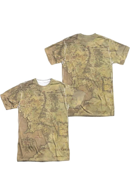 Men's Shirts for BoatingLord Of The Rings Middle Earth Map (Front/Back Print) Short Sleeve Adult Poly Crew Tee / T-Shirt Men's Shirts for BoatingLord Of The Rings Middle Earth Map (Front/Back Print) Short Sleeve Adult Poly Crew Tee / T-Shirt