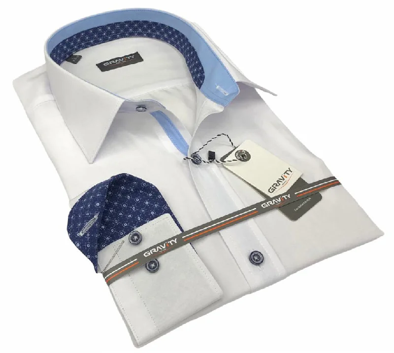 Men's Shirts with Belt AttachmentsKENNEDY WHITE LONG SLEEVE SPORT SHIRT