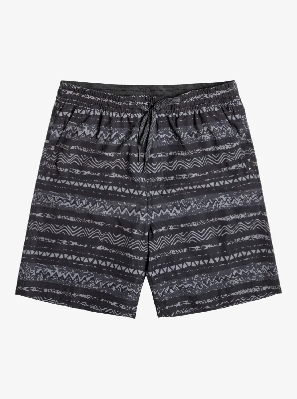 Men's Pants with Patch PocketsTaxer Print 18" Amphibian Boardshorts - Black