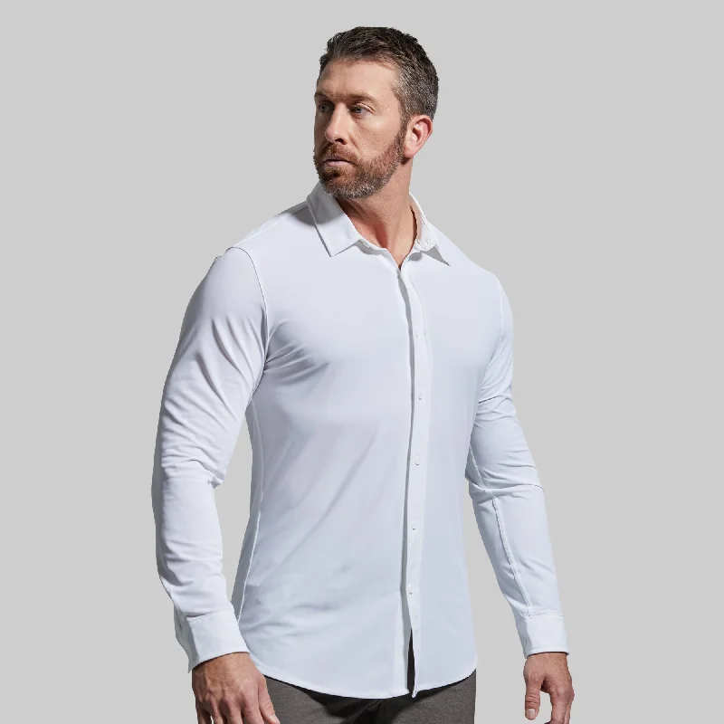 Men's Shirts with Belt AttachmentsNetwork Long Sleeve (White)