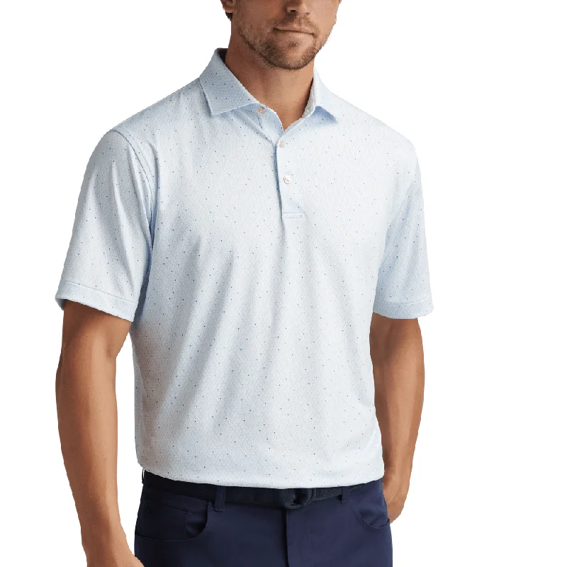 Men's Shirts with Rounded HemlinesPeter Millar Men's Lacrosse Performance Jersey Polo Shirt - White