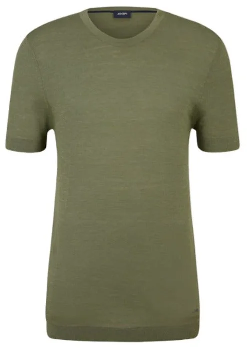 Men's Shirts with Custom MonogramsID24164-Joop Green Cotton Linen T-Shirt