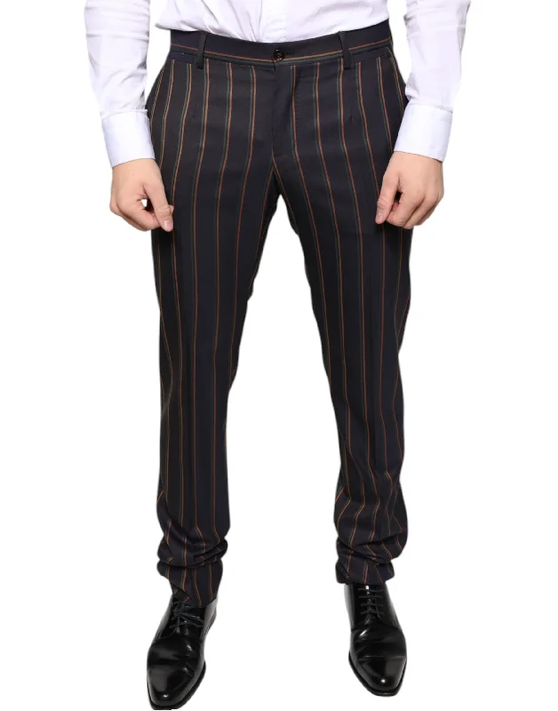 Unique Men's Jeans DesignsDolce & Gabbana  Stripes Skinny Men Dress Men's Pants