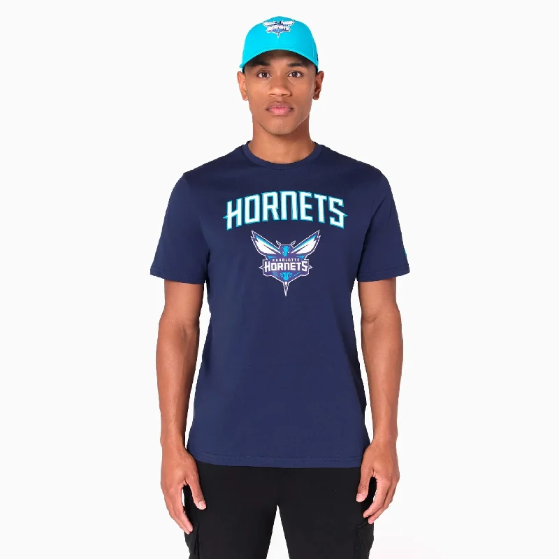 Men's Shirts with Logo EmbossmentsCharlotte Hornets NBA Navy T-Shirt