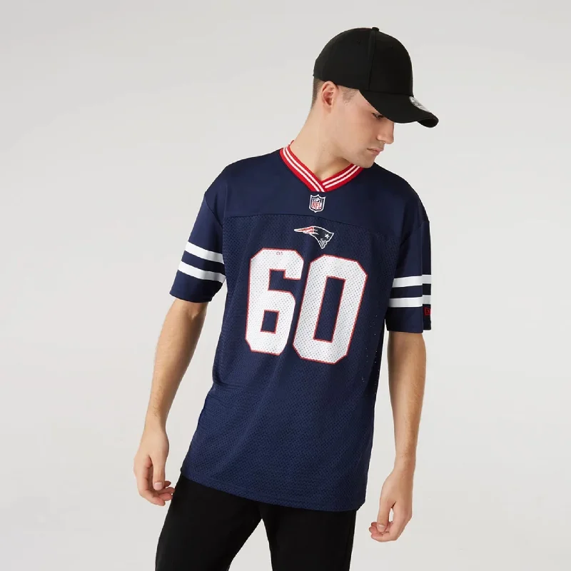 Men's Shirts with TiesNew England Patriots NFL Dark Blue Mesh T-Shirt