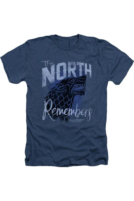Men's Shirts with UV ProtectionGame Of Thrones The North Remembers Adult Heather Tee / T-Shirt Men's Shirts with UV ProtectionGame Of Thrones The North Remembers Adult Heather Tee / T-Shirt
