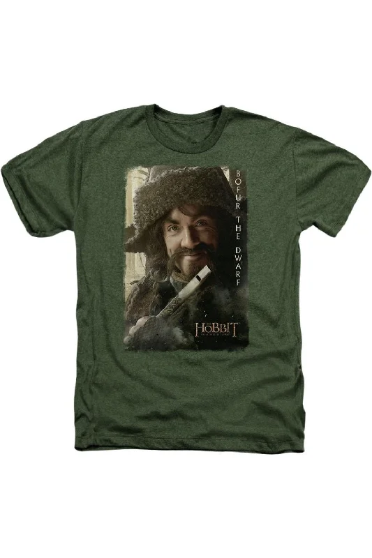 Men's Shirts with Patchwork PatternsThe Hobbit Bofur Adult Heather Tee / T-Shirt