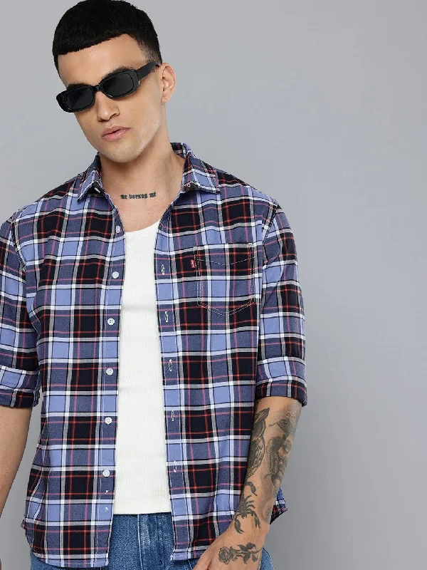 Lightweight Men's Poplin ShirtsMen's Checkered Slim Fit Shirt