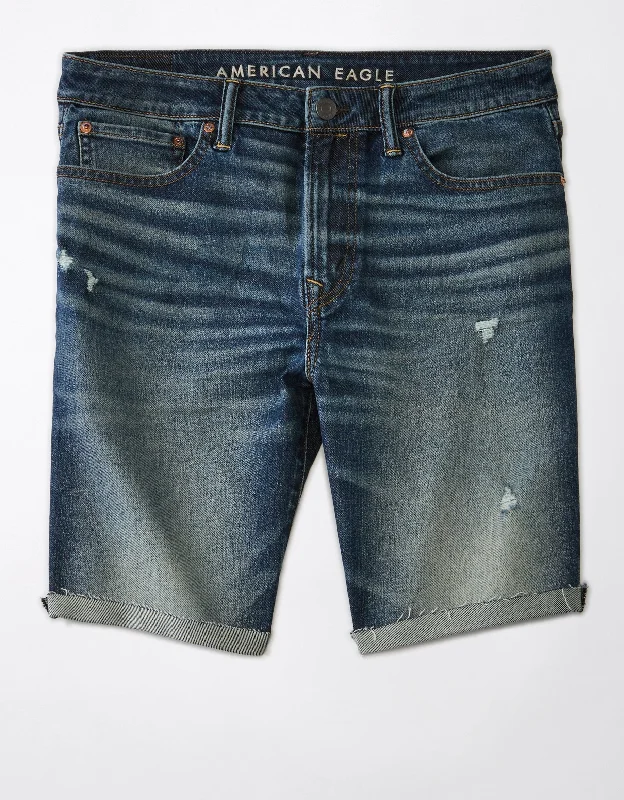 Men's Pants with Belt LoopsAE AirFlex+ Ultrasoft 9" Patched Denim Short
