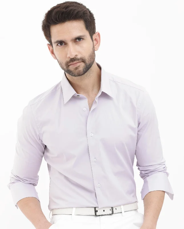 Men's Machine-Washable Shirts for ConvenienceRare Rabbit Men's Neutron-8 Pastel Purple Cotton Polyester Fabric Full Sleeves Solid Shirt Men's Machine-Washable Shirts for ConvenienceRare Rabbit Men's Neutron-8 Pastel Purple Cotton Polyester Fabric Full Sleeves Solid Shirt