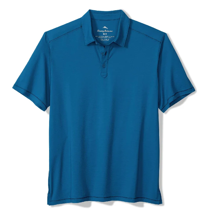 Men's Shirts with Ruffled HemlinesTommy Bahama Men's Costa Wave Polo Shirt - Deep Azure Men's Shirts with Ruffled HemlinesTommy Bahama Men's Costa Wave Polo Shirt - Deep Azure