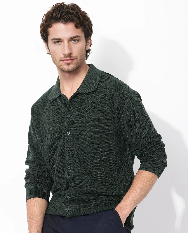 Comfortable Men's Flannel ShirtsRare Rabbit Men's Alias-N Dark Green Cotton Fabric Full Sleeve Regular Collar Regular Fit Knitted Shirt Comfortable Men's Flannel ShirtsRare Rabbit Men's Alias-N Dark Green Cotton Fabric Full Sleeve Regular Collar Regular Fit Knitted Shirt