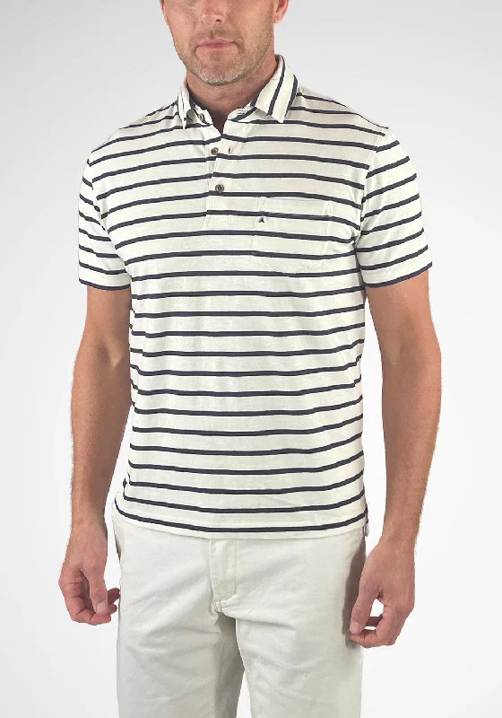Men's Shirts with Asymmetrical HemlinesAirotec® Jersey Sailor Stripe Polo