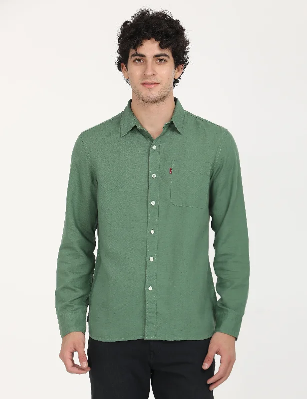 Casual Men's Button-Down ShirtsMen's Solid Regular Fit Shirt