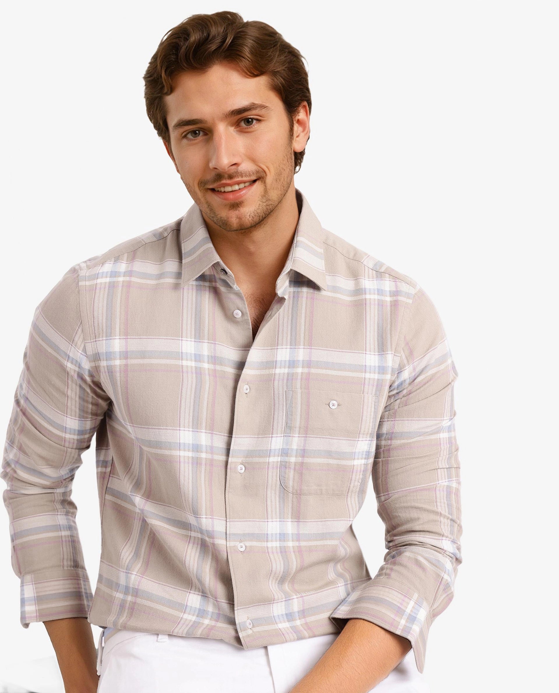 Men's Slim-Fit Shirts for a Flattering ShapeRare Rabbit Men Davi Beige Cotton Full Sleeve Regular Collar Button Closure Regular Fit Checks Shirt Men's Slim-Fit Shirts for a Flattering ShapeRare Rabbit Men Davi Beige Cotton Full Sleeve Regular Collar Button Closure Regular Fit Checks Shirt