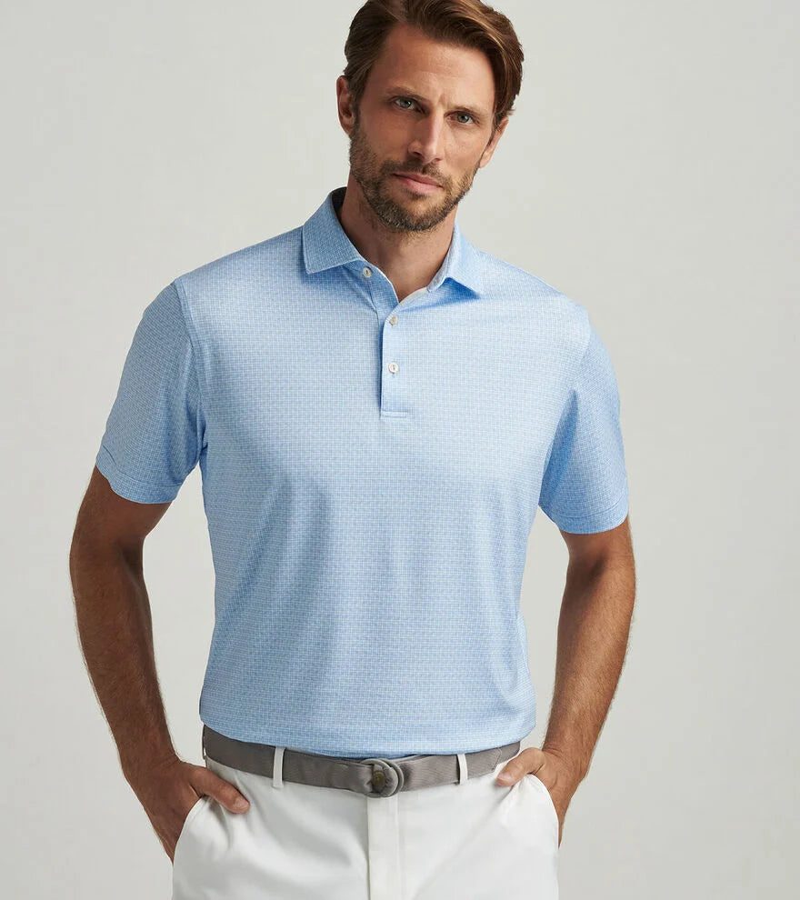 Men's Shirts for HikingPeter Millar Men's Vega Performance Jersey Polo Shirt - Cottage Blue Men's Shirts for HikingPeter Millar Men's Vega Performance Jersey Polo Shirt - Cottage Blue