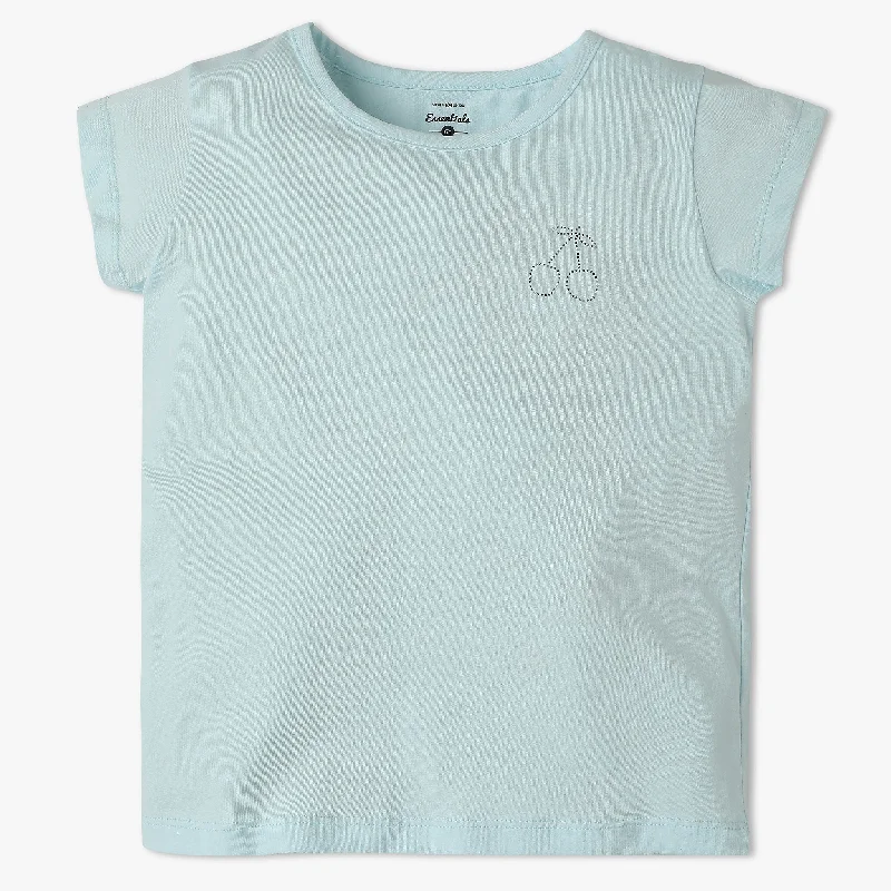 Men's Shirts with Mandarin CollarsGirls Crew Neck All Day Essential Solid T-Shirt