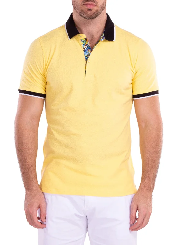 Men's Shirts with Short PlacketsMen's Essentials Short Sleeve Polo Shirt Solid Yellow Men's Shirts with Short PlacketsMen's Essentials Short Sleeve Polo Shirt Solid Yellow