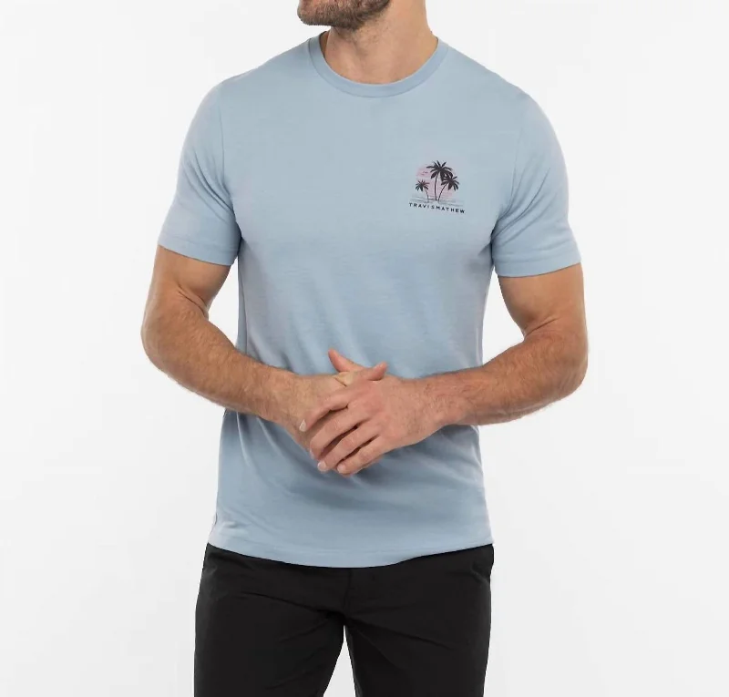 Warm Men's Fleece-Lined TopsMake The Drop T-Shirt In Ash Blue
