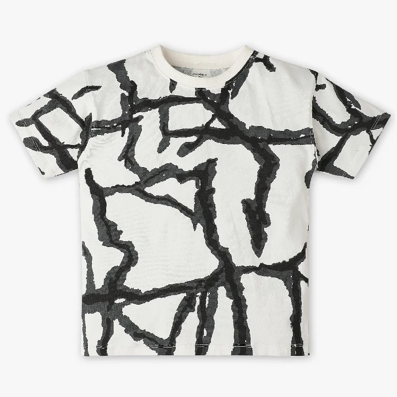 Men's Shirts with Custom MonogramsBoys Oversized Abstract Crew Neck Weekend T-Shirt