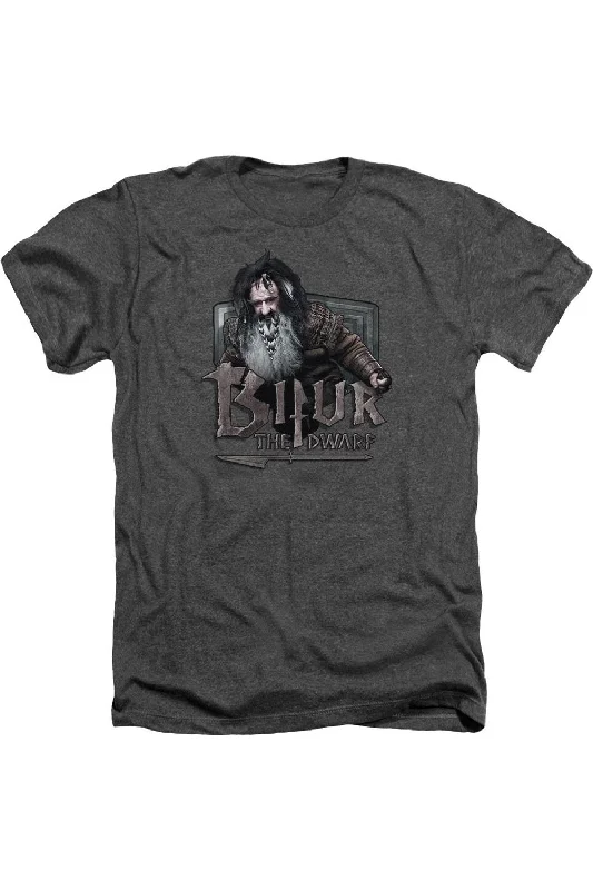 Men's Shirts with Hidden ButtonsThe Hobbit Bifur Adult Heather Tee / T-Shirt