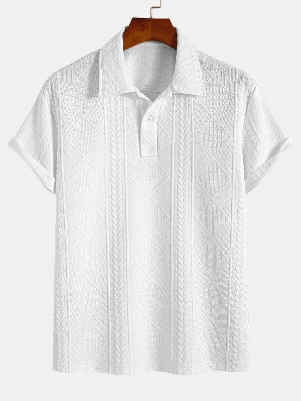 Men's Shirts with TiesGeometric Jacquard Polo