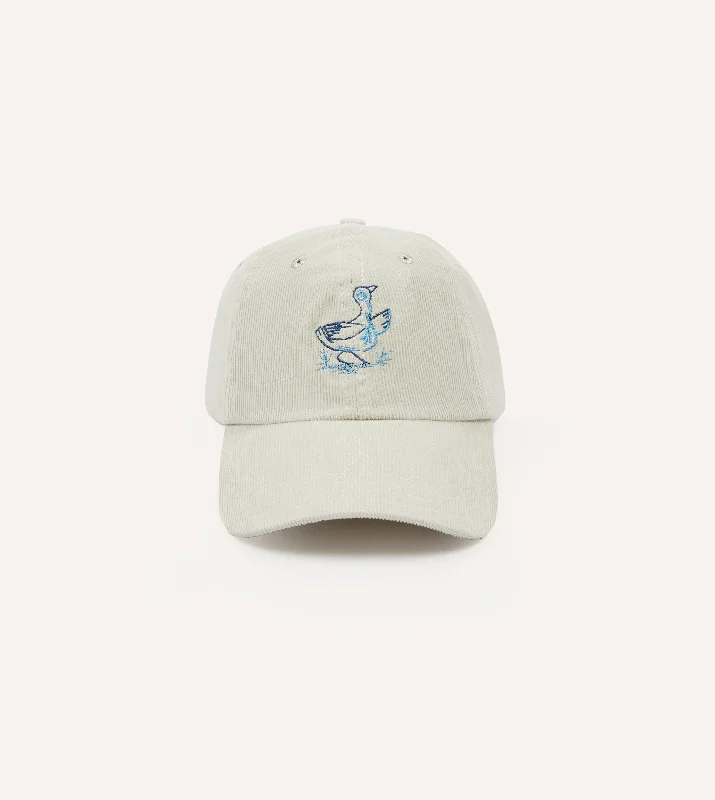 Female Fisherman HatsAntique White Duck Emblem Cotton Corduroy Baseball Cap