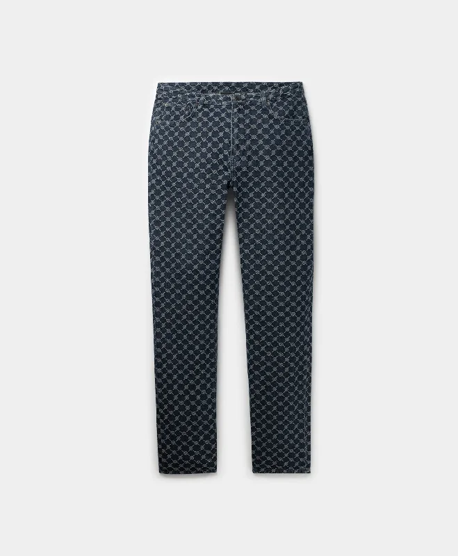 Men's Pants with Logo EmbossmentsMid Blue Ralf Pants