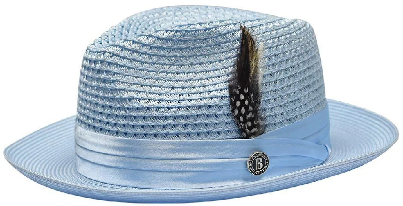 Modern Snapback CapsLight Blue Fedora Braided Straw Hat