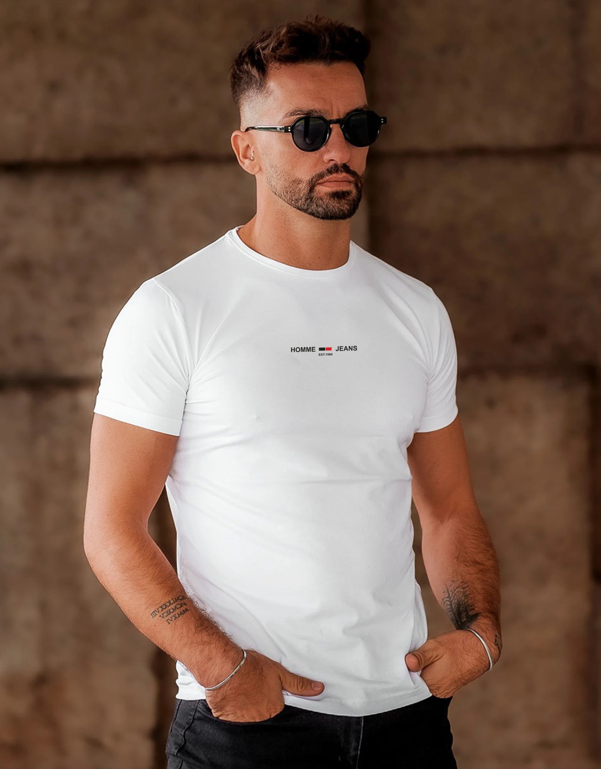 Men's Shirts with Button-Down PocketsTshirt Homme