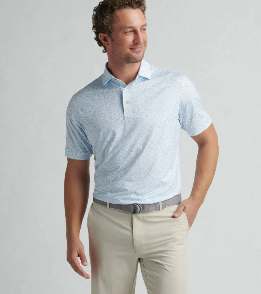 Men's Shirts with Tab CollarsPeter Millar Men's Island Jammin Performance Jersey Polo Shirt - White Men's Shirts with Tab CollarsPeter Millar Men's Island Jammin Performance Jersey Polo Shirt - White