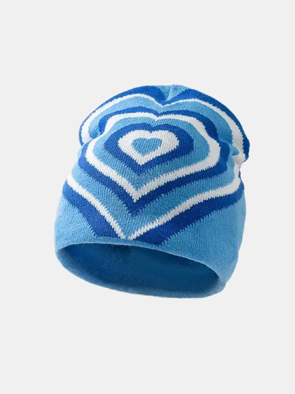 Designer Fedora HatsLove Jacquard Pattern Street Style Versatile Knitted Hat