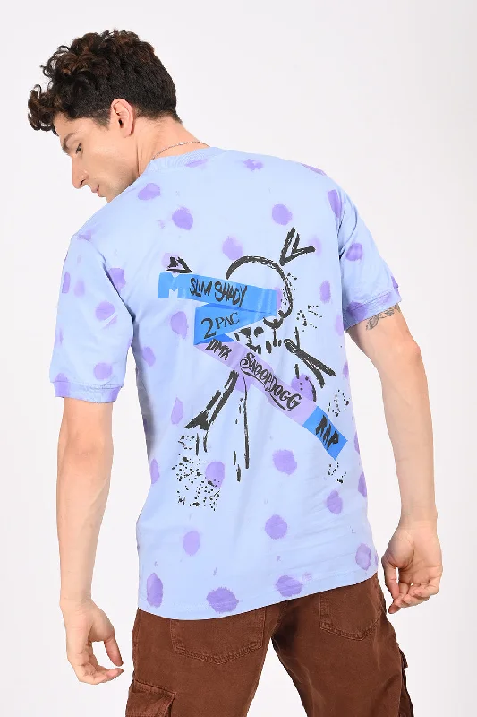 Men's Shirts with Animal PrintsBlue Snoop Dog Half Sleeve T-shirt
