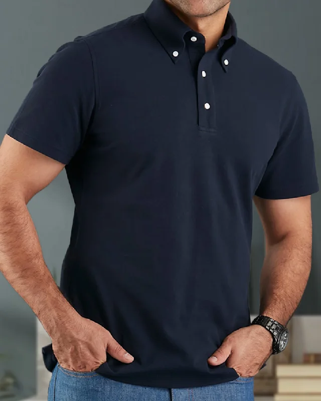 Layered Men's VestsEZS Navy Polo T-Shirt