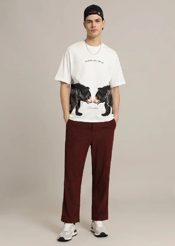 Lightweight Men's Linen ShirtsFerocious White Oversized T-shirt