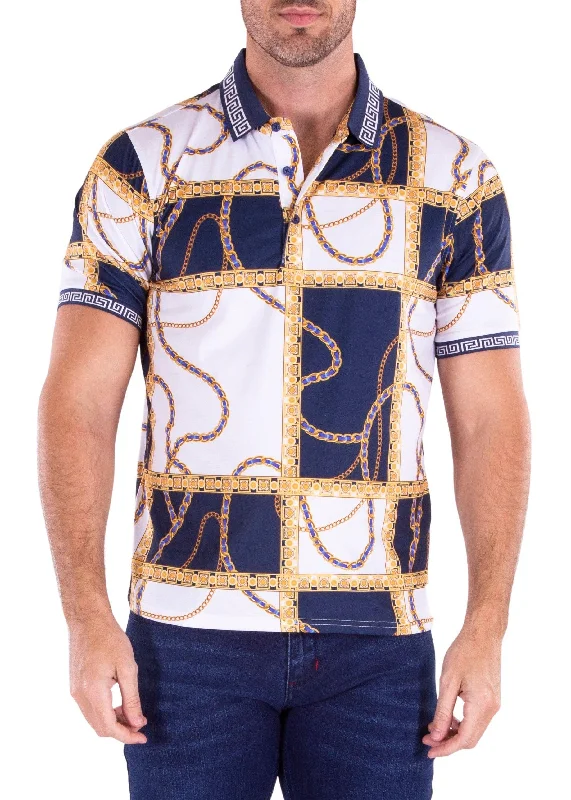 Breathable Men's Mesh TopsWhite Half Button Polo Shirt