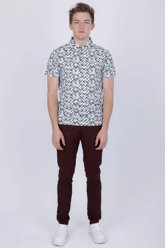 Classic Men's Button-Up ShirtsUnter Geometric Polo Shirt