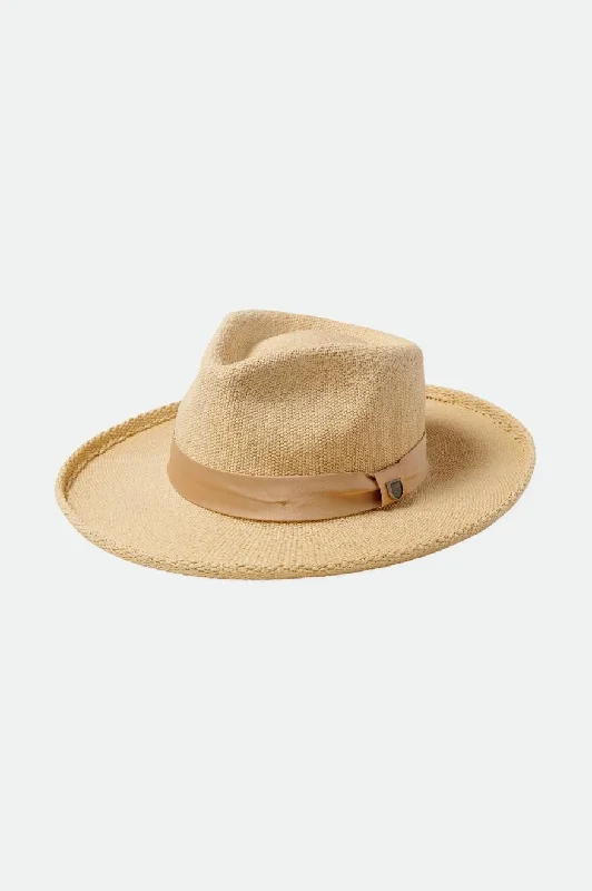 Funky Bucket CapsVictoria Straw Fedora - Natural/Oat Milk