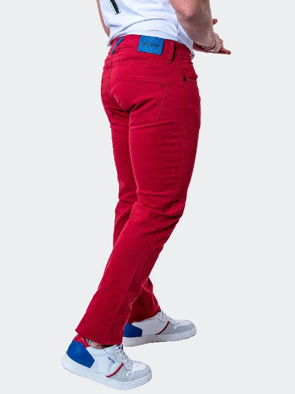 Men's Jeans Made from Recycled MaterialsJeans Claret Red